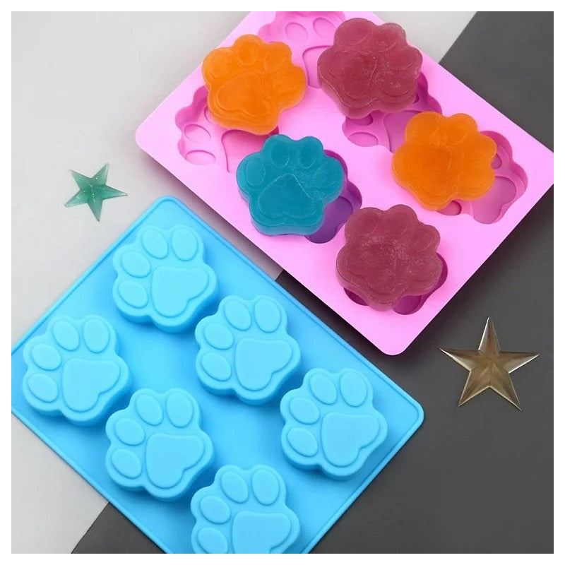 2 Molde Silicona Huella Moldes De Silicona Mascota Pata 6cav Multicolor