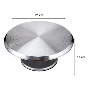 Base Torta Base Giratoria Torta Base De Torta Circular 25cm Plateado