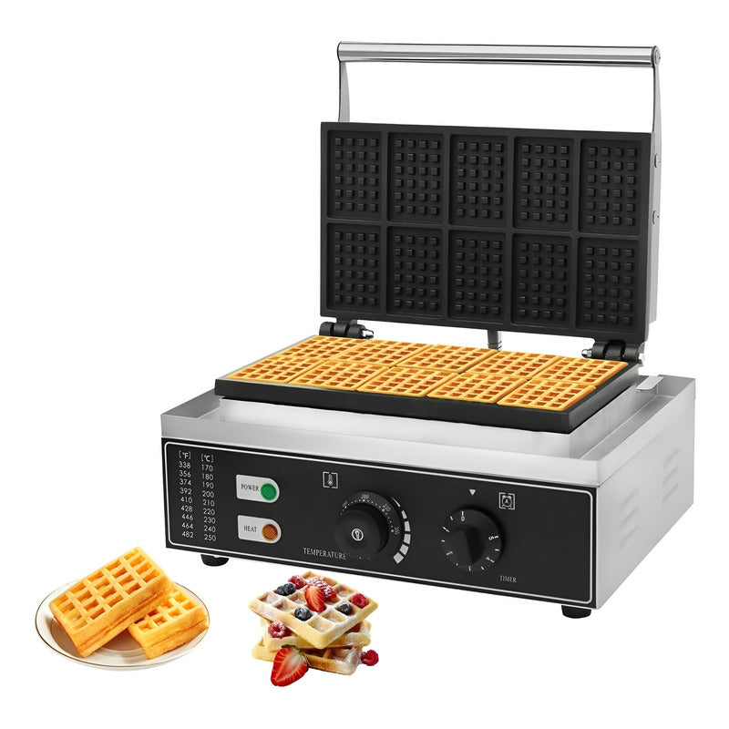 Waflera Industrial Wafleras Maquina De Waffles Mini 10pcs Plateado / Waffles Mini 10pcs