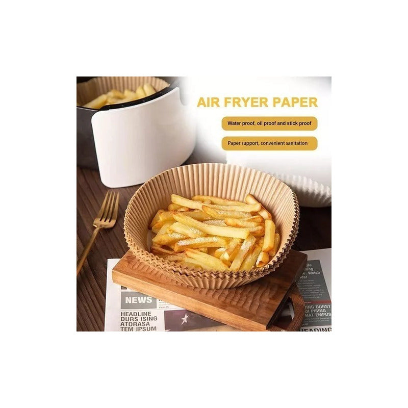 X3 Pack De 100 Forros Desechables Antiadherente Freidora 100 Pcs Air Fryer