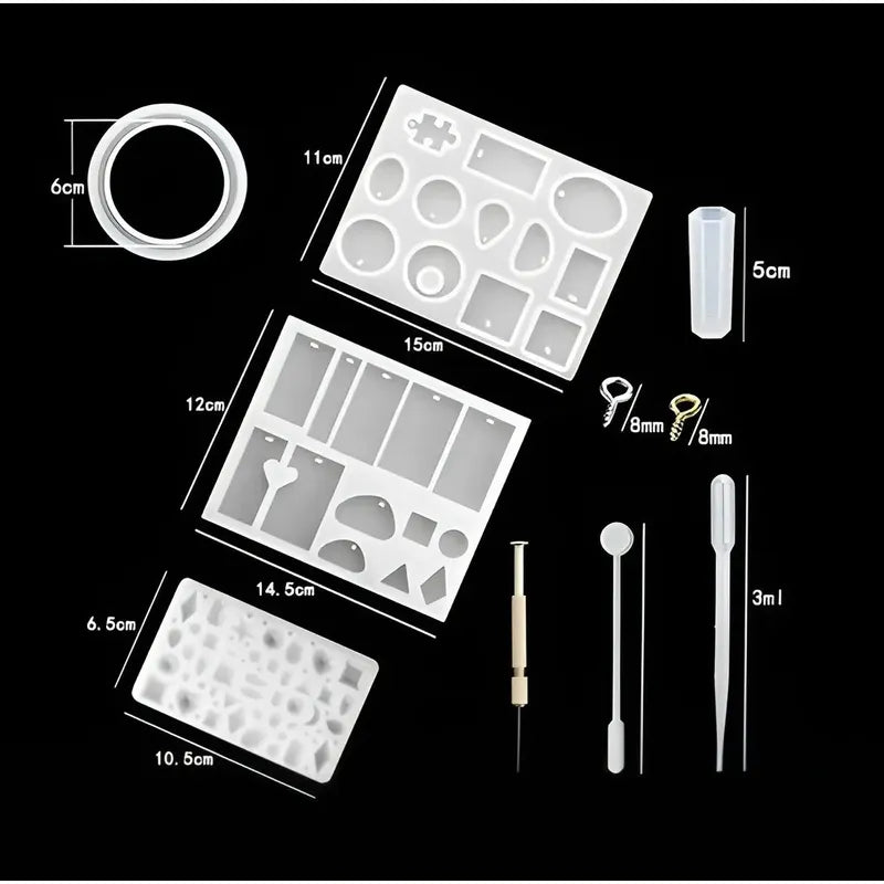 Kit Resina Moldes De Resina Epoxica Artesanias Aros 85pcs Moldes De Silicona Para Hacer Joyas Artesanias Manualidades... Multicolor / Moldes De Resina 85 Pcs