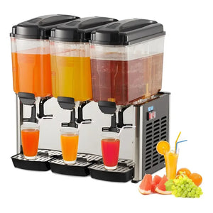Dispensadores De Bebidas Frias Dispensador Electrico 3x18l Dispensador De Jugos Comercial Dispensadores Con Mezclador... Negro
