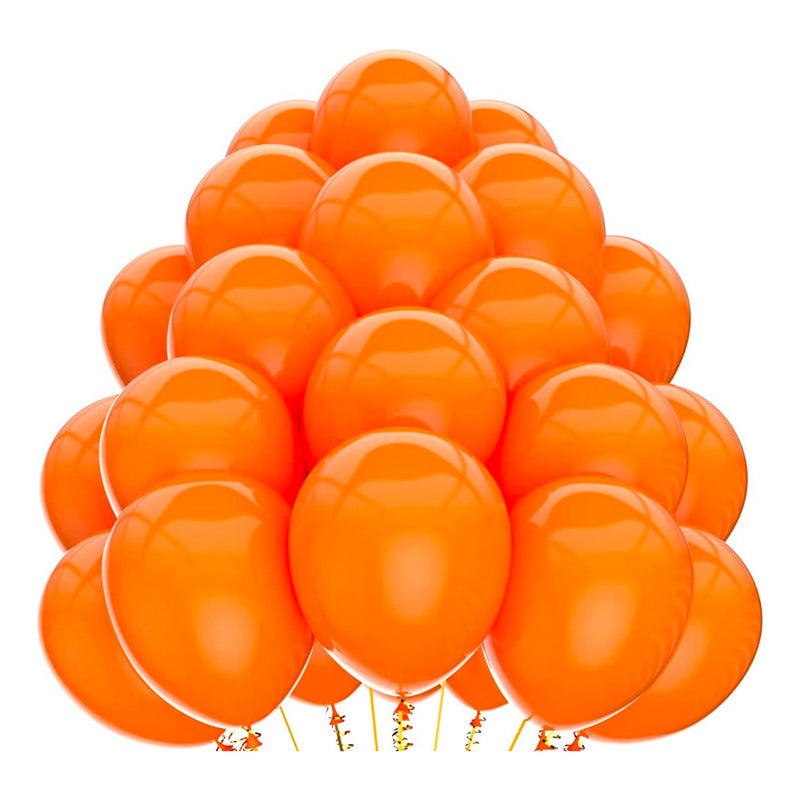 25 Set De Cumpleaños Globos Cumpleaños Globos Naranja 0959 Redondo