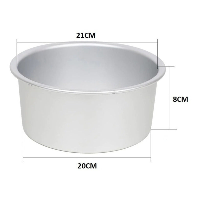 Molde Torta Moldes De Torta Molde Queque Molde Aluminio 20cm Gris Fijo 20cmx8cm