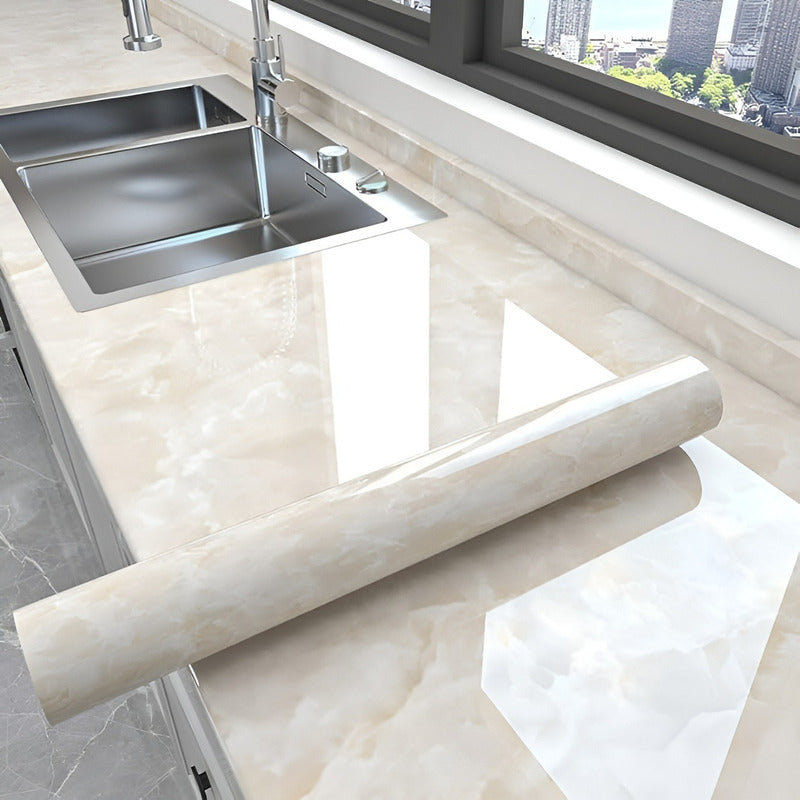 2 Papel Para Pared Papel Mural Pvc Autoadhesivo Marmol 10mts Beige