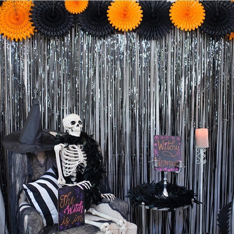 Cortina Negra Guirnaldas Cumpleaños Guirnalda Cumpleaños 2m - Negra 101068 - Rectangular