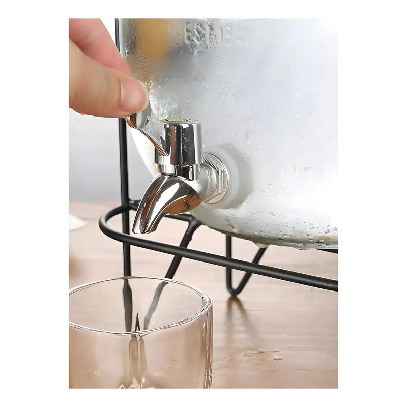 Dispensador De Bebidas Con Atril Dispensadores De Jugos 8l Jarros De Vidrio Doble Dispensador De Bebidas Con Atril Doble Jarro Jarra Doble Jugo Doble Sobremesa Portatil Pasteleriuscl