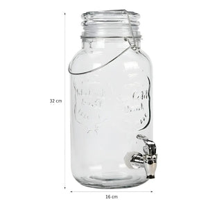 Dispensador De Bebidas Jarro De Vidrio Para Jugos Jarra 3.8l Color Transparente