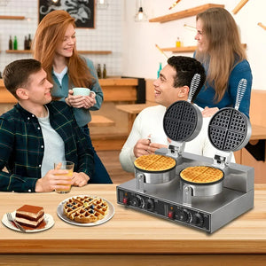 Waflera Doble Maquina Para Waffles Waflera Grande 2400w Gris Claro
