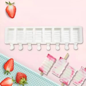 X2 Moldes De Silicona Para Helados Molde Paletas Helado 446 Juego De Moldes Grandes Para Paletas De Silicona Molde De... Blanco