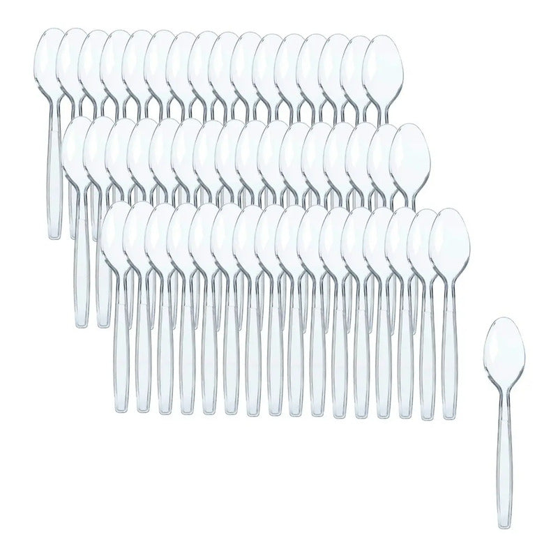 50 Cucharas Helado Cucharas Postres Cucharas Desechables Cucharas De Plástico Transparente Desechables Cucharaditas Desechables Cucharas De Plástico Degustación De Helados Postres Pasteleriuscl