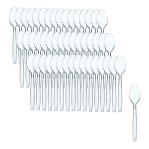 50 Cucharas Helado Cucharas Postres Cucharas Desechables Cucharas De Plástico Transparente Desechables Cucharaditas Desechables Cucharas De Plástico Degustación De Helados Postres Pasteleriuscl