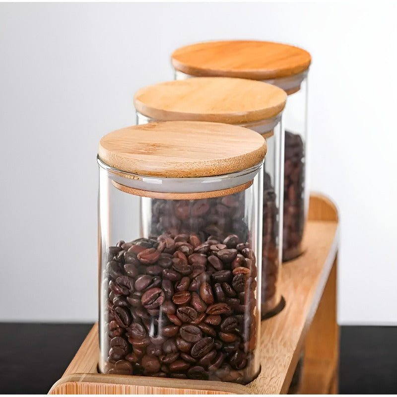 Organizador Condimentos Especieros Cocina Porta Condimentos Marrón Claro / Especieros Cocina / 3 Frascos