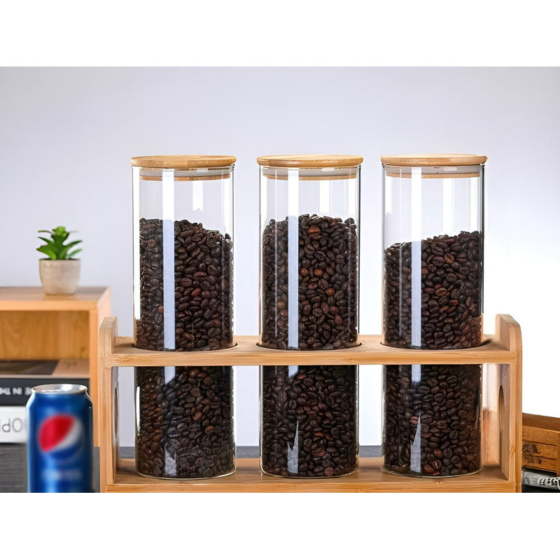 Organizador Condimentos Especieros Cocina Porta Condimentos Marrón Claro / Especieros Cocina / 3 Frascos