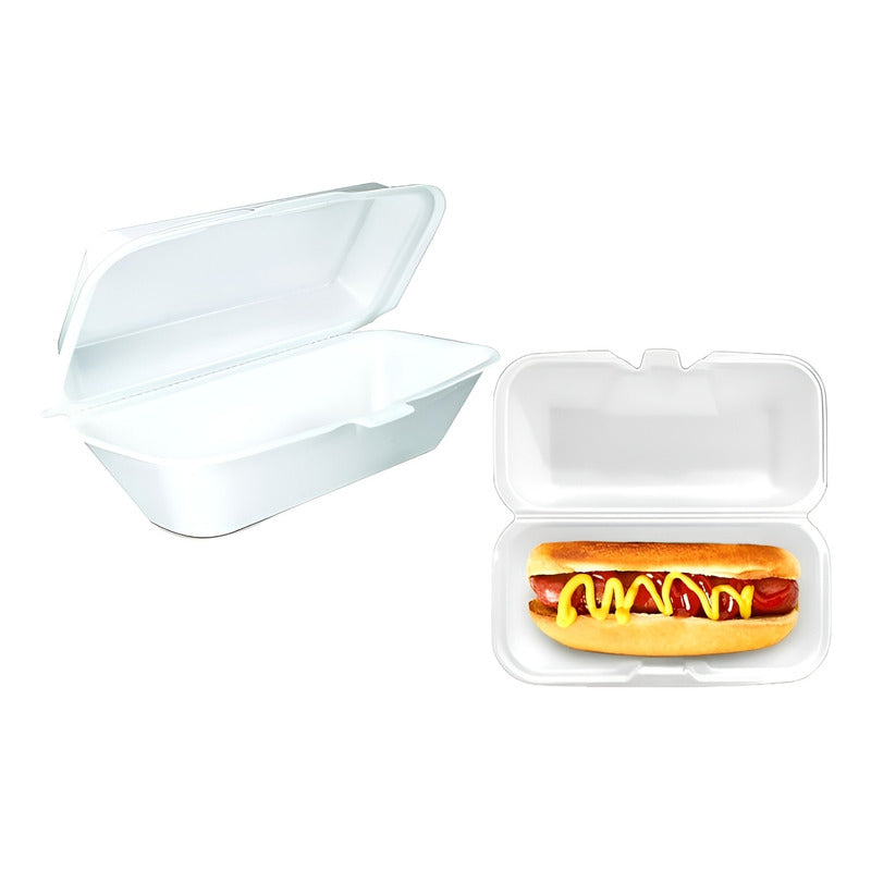 Bandejas De Plumavit Porta Completo Envase Comida Pack 50und