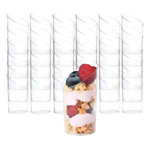 X200 Vasos Plasticos Set De Vasos Shot Postres Pocillo Desechables Pocillos Plásticos Para Postres 60ml Pasteleriuscl Transparente