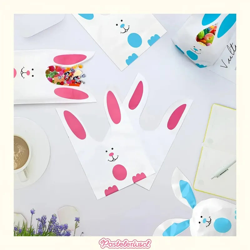 200 Bolsas De Regalo De Dulces De Conejo Para Celebrar Pascua 22x13cm Bolsa Para Dulces De Oreja De Conejo Bolsa De... Rosa Bolsas Conejo De Pascua