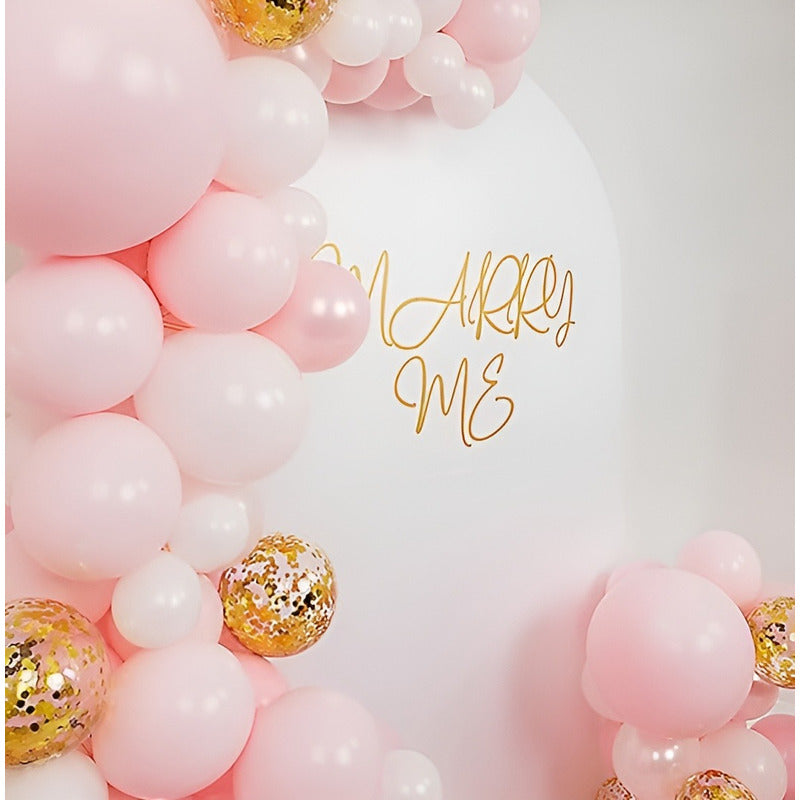 Pack 50 Set De Cumpleaños Globos Cumpleaños Globo Metalizado Rosado 25 Cm Redondo