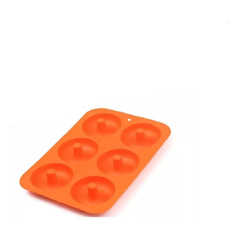 Moldes Silicona Donas Moldes De Silicona Donuts Molde Dona Bandeja De Silicona Apta Para Bagels Moldes Antiadherentes De... Naranja