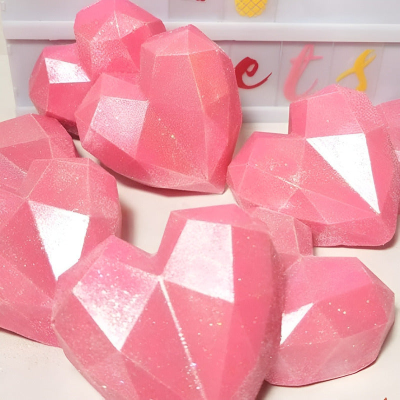 2 Moldes Mini Corazon Diamante Molde Corazón Geometrico 15 Marrón Claro