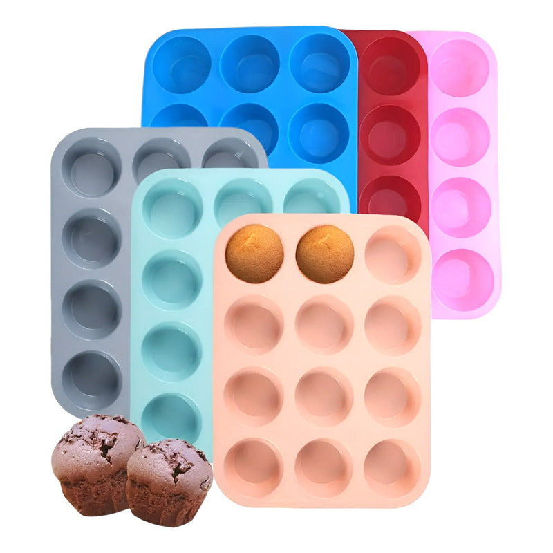 Pack X2 Molde Cupcakes Molde 12 Magdalena Molde Muffin 12 Multicolor