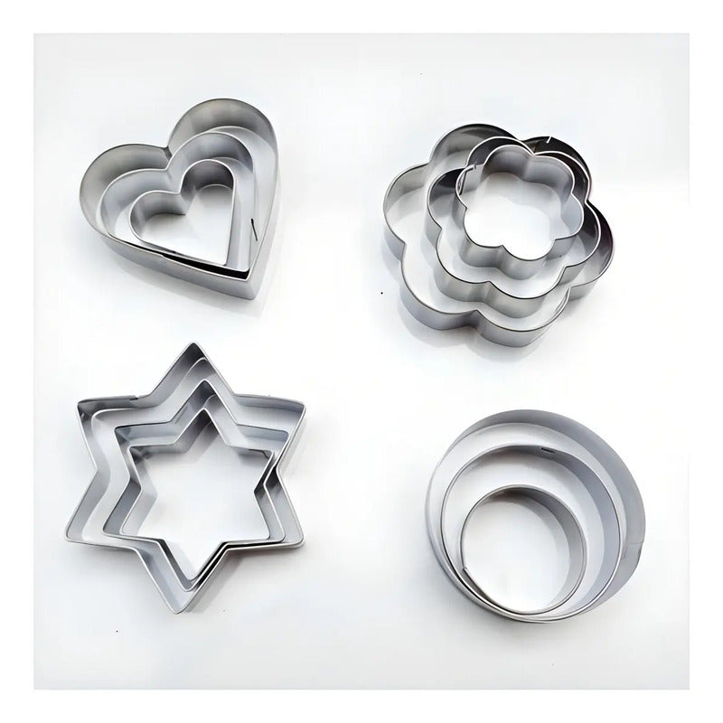 Molde De Galletas Século Acero Inoxidable Flor Corazón Círculo Estrella