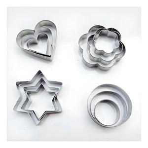 Molde De Galletas Século Acero Inoxidable Flor Corazón Círculo Estrella