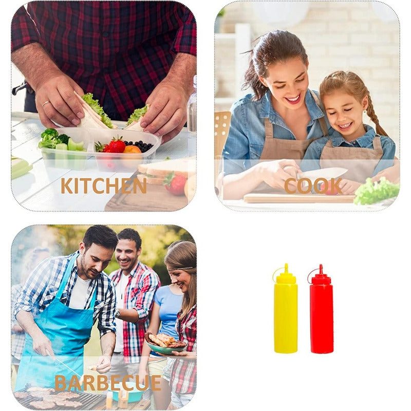 Set De 2 Pote De Salsas Dispensador Dispensadores Para Salsa Al Azar