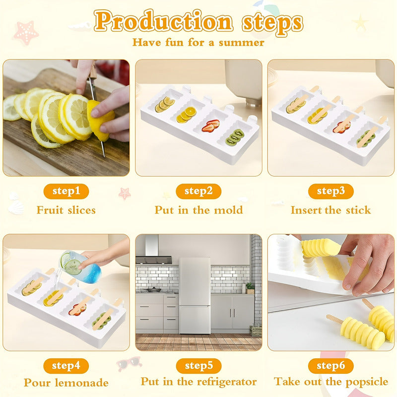 Moldes De Silicona Para Helados Molde Paletas Helado Pale395 - Blanco 92049