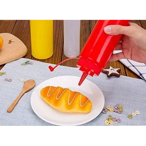 Set De 2 Dispensadores Para Salsa Pote De Salsas Dispensador Botellas Para Salsa Dispensador De Salsa Plastico... Amarillo/rojo