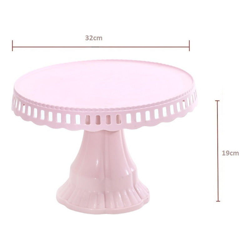 Base De Torta Base Torta Base Plato Porta Torta 32 Cm Rosa Rosa Sin Tapa