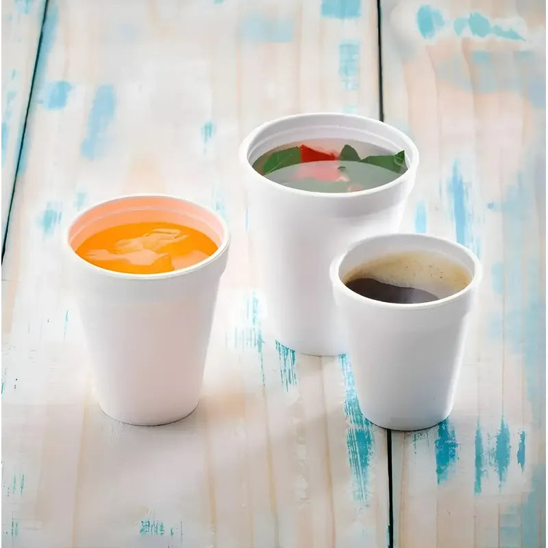 Set 100 Vasos Termicos Vasos Desechables Vaso Descartable Vasos De Plumavit Vaso Cafe Vaso Plumavit Vaso De Cafe Vaso... Blanco