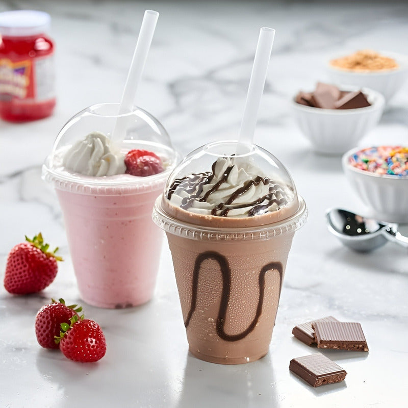 200 Vasos Desechables Plasticos Vaso Tapa Domo Con Hoyo 12oz Trasparente