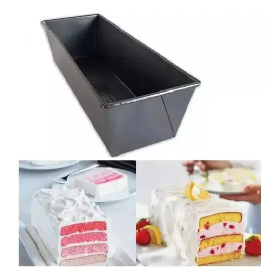 Molde Para Pan De 35 Cm Rectangular Color Negro Acero
