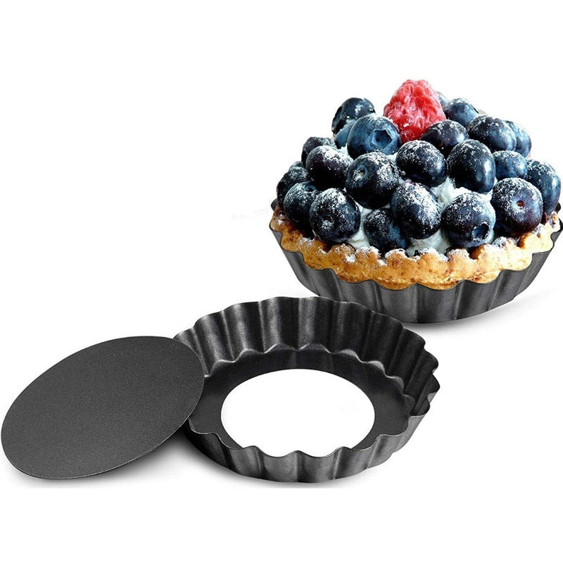 Moldes Tartas Moldes Tartaleta Desmontable Individual 8cm Gris Desmontable 08395