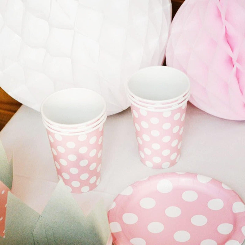 X10 Vasos Desechables Decoración Vaso Cumpleaños Rosado 1607