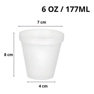 50 Vasos Desechables Vasos Plumavit Termico Vaso 6oz/177ml Vaso De Cafe Vaso Termico Descartable Vasos Café Para Foodtruck Vasos Desechables Para Cafetería Vaso Plumavit Pasteleriuscl Blanco