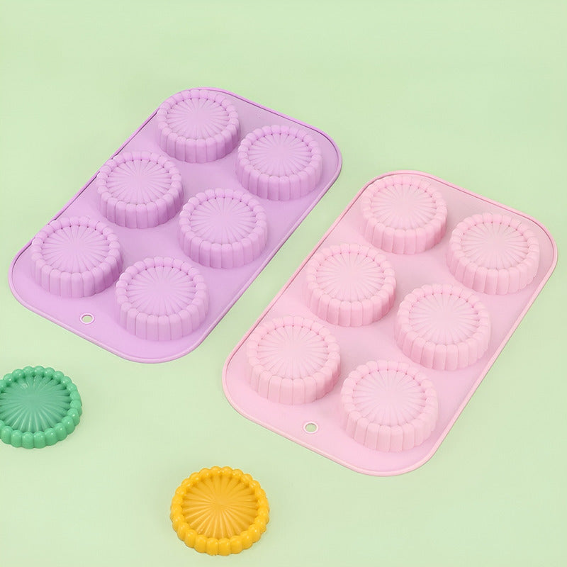 Set X2 Moldes Reposteria Molde Queque Molde Silicona Flor 6c Multicolor