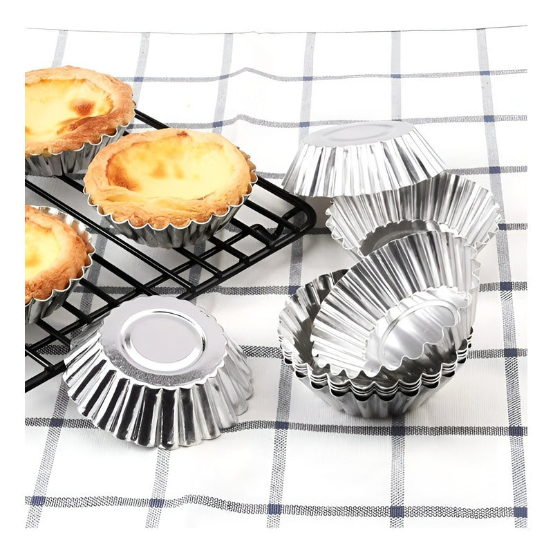 6 Moldes Reposteria Molde Aluminio Molde Mini Tartaletas 6cm Plateado