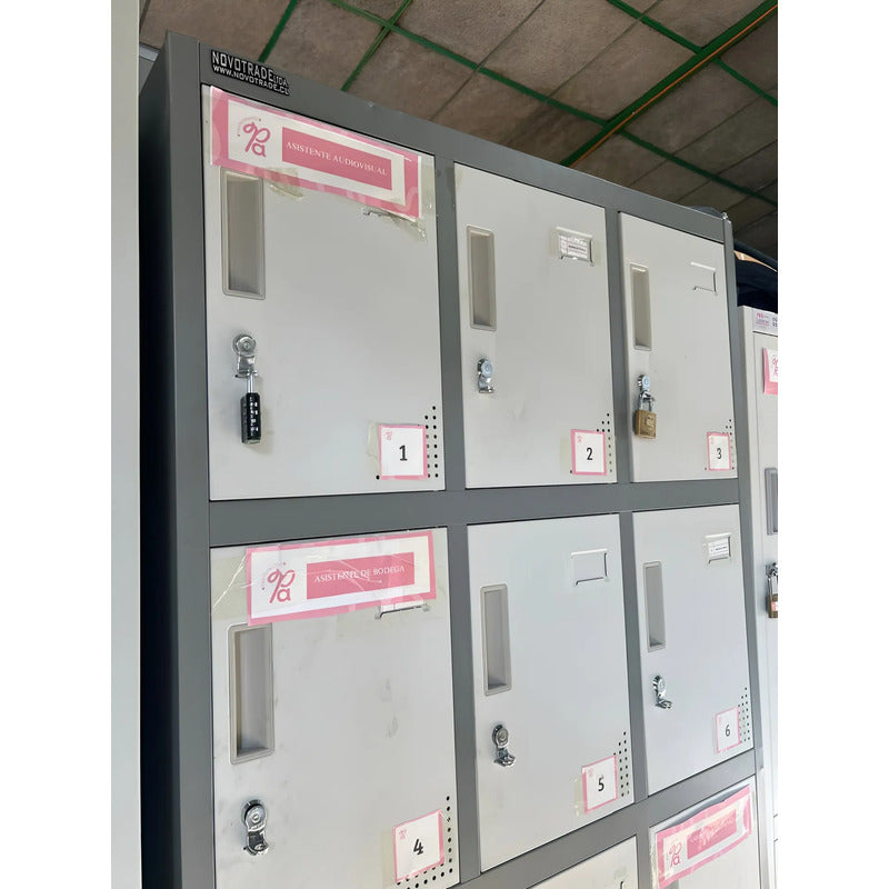 Lockers Metalicos Casillero Metálico 3 Cuerpos 12 Puertas Gris