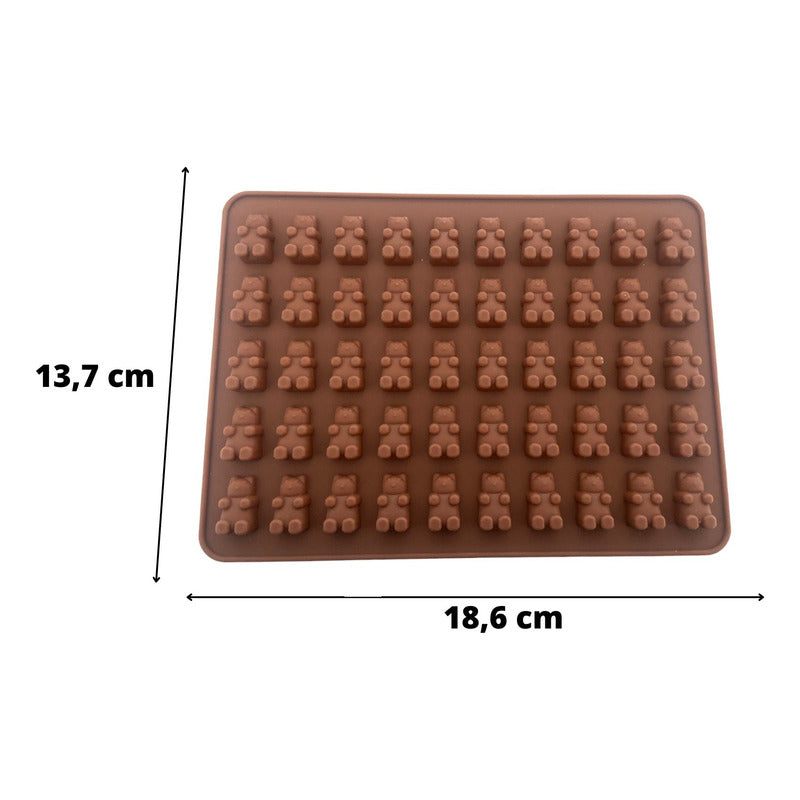 Pack X2 Molde De Silicona Ositos Moldes Silicona 50 Osito