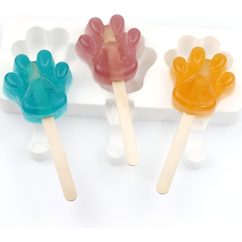 2 Molde Helados Molde Helado Silicona Moldes Paleta Patitas Blanco