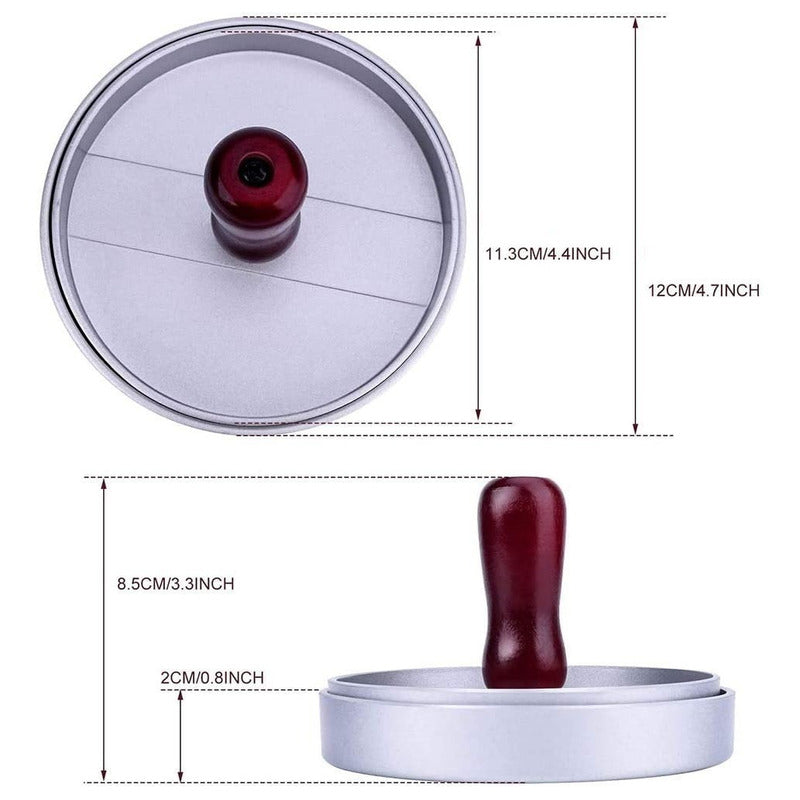 Prensa Para Hamburguesas Molde Antiadherente Asado Parrilla  Aluminio