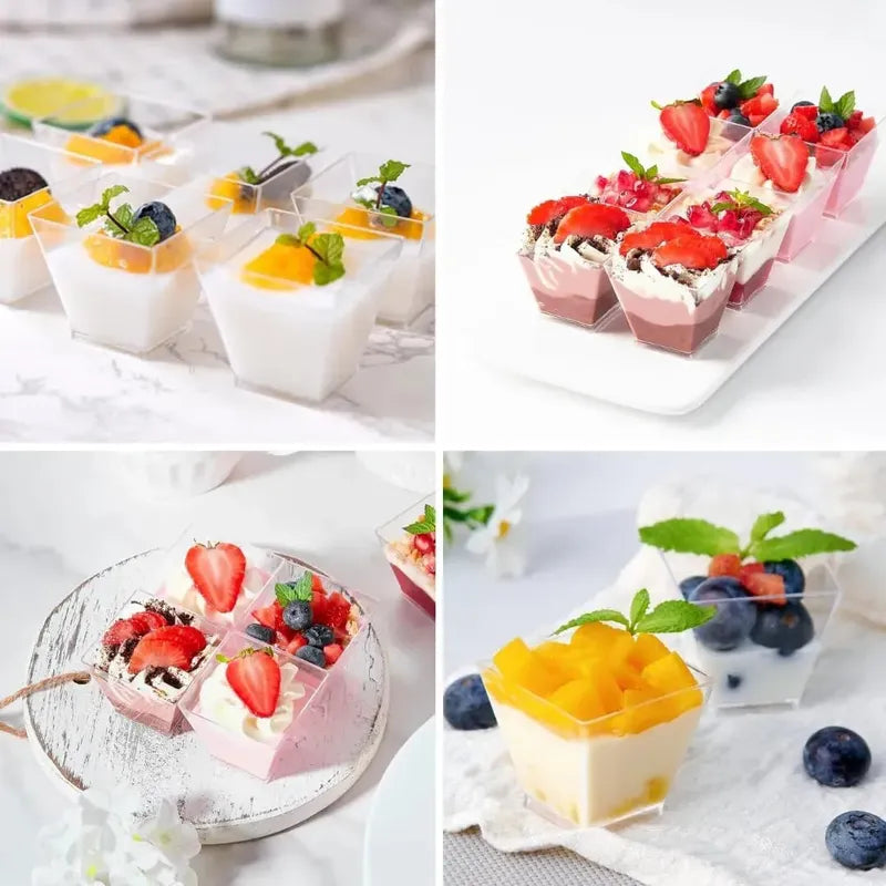 10 Vasos Para Postres Set De Vasos Shot Postres C/tapa 220ml Pocillo Para Postre Vaso Para Dulces Vaso De Dulces Vasos De 220ml Vasos Shot Postres Individuales Mini Vasos De Postre Pasteleriuscl