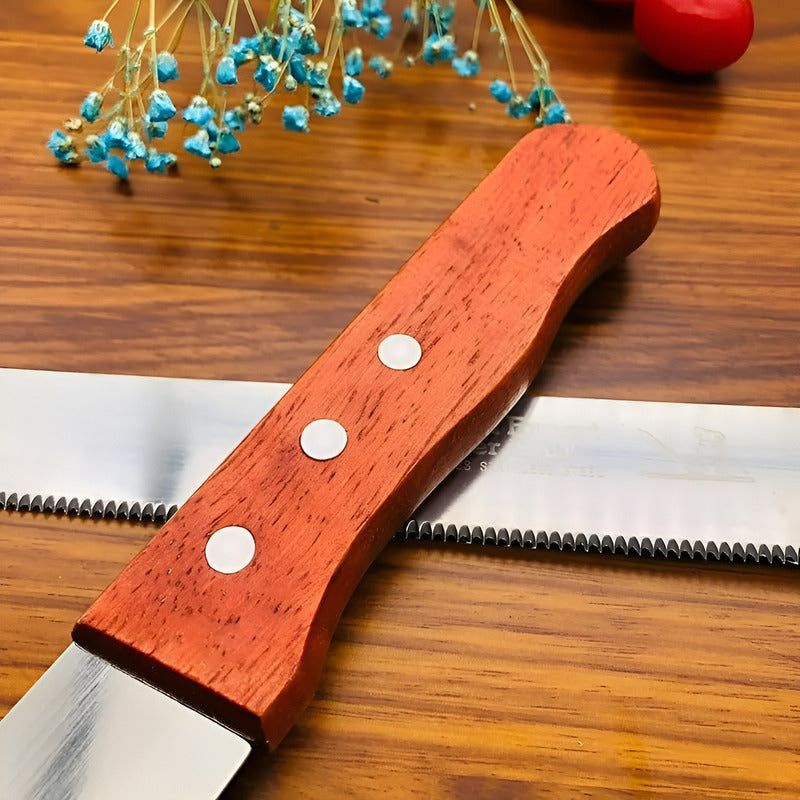 Cuchillo De Cocina Cuchillo Sierra Cuchillos Reposteria 20cm Marrón
