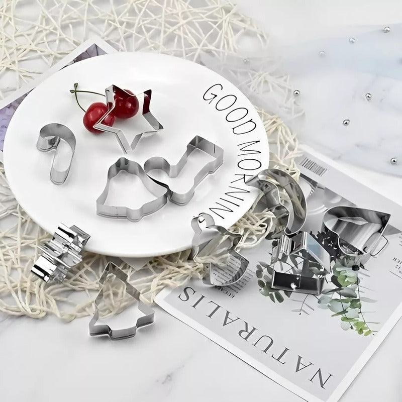 10 Cortadores De Galletas Navidad Cortador Galletas Navidad Gris