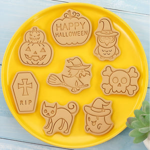 Pack X8 Molde Galleta Cortadores De Galletas De Halloween