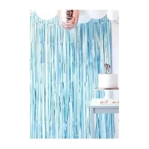 Guirnalda Papel Metalizado Azul Claro 2m Pastelería Cl Decoracion Fiesta
