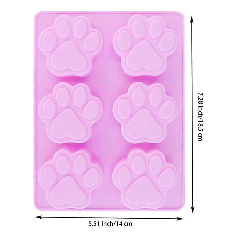 Molde Silicona Huella Moldes De Silicona Mascota Pata 6cav Multicolor