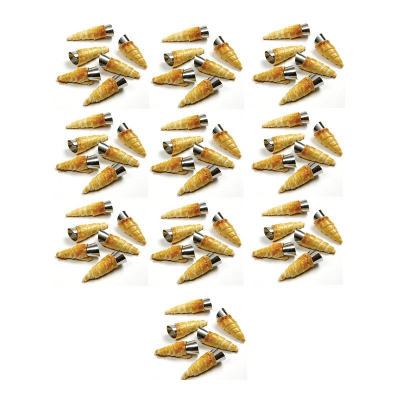 X120 Cono Molde Para Cannoli Cachito Croissant Pan Danes Gris